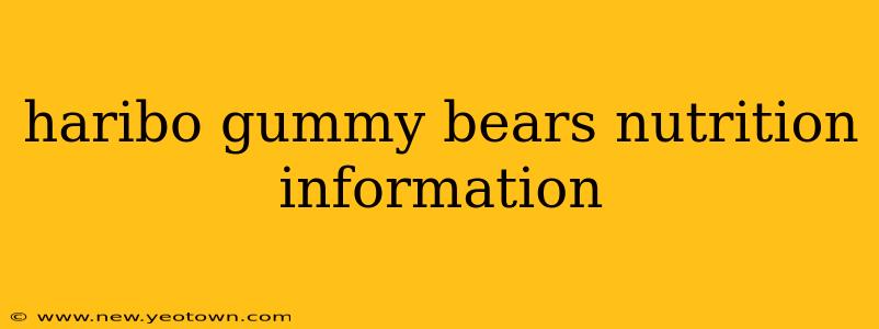 haribo gummy bears nutrition information