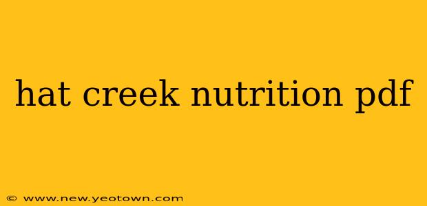 hat creek nutrition pdf
