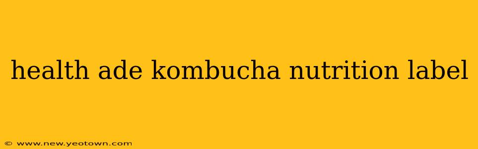 health ade kombucha nutrition label