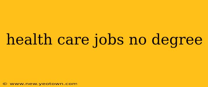 health care jobs no degree