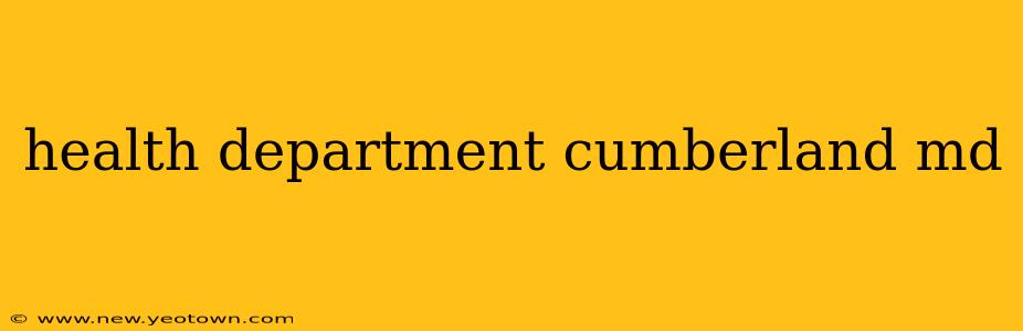 health department cumberland md