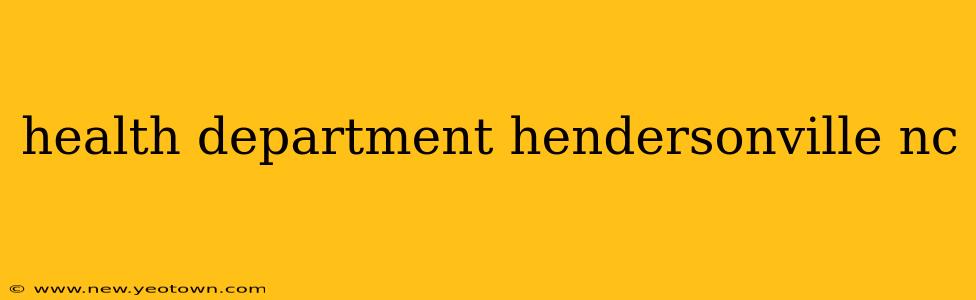 health department hendersonville nc