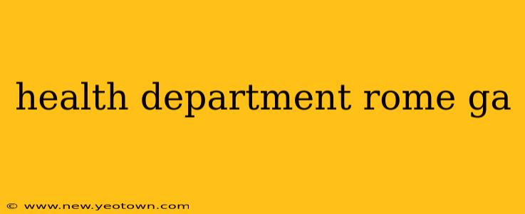 health department rome ga