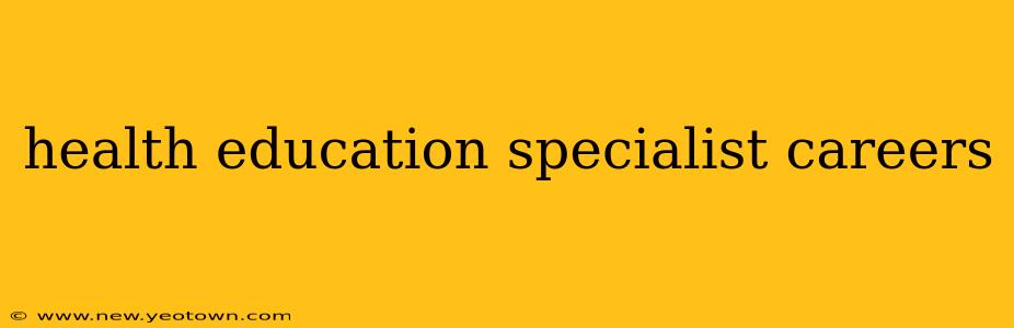 health education specialist careers