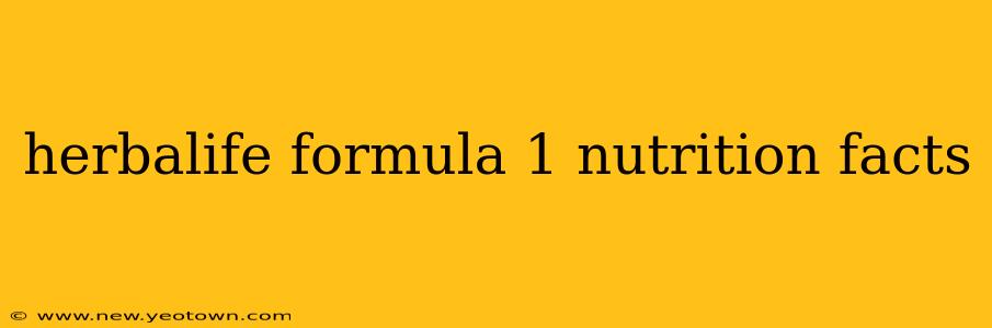 herbalife formula 1 nutrition facts