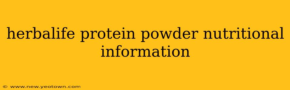 herbalife protein powder nutritional information