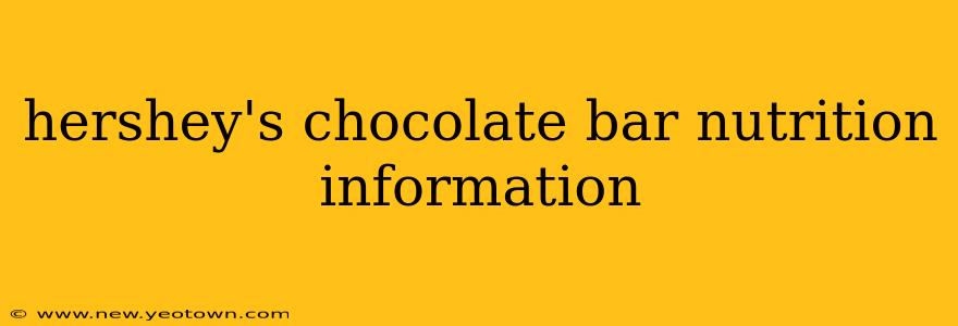 hershey's chocolate bar nutrition information