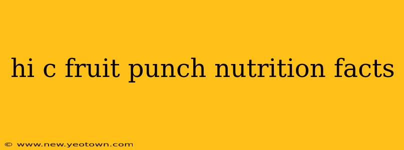 hi c fruit punch nutrition facts