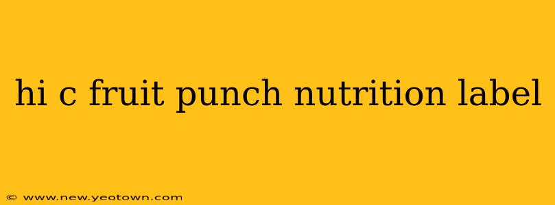 hi c fruit punch nutrition label