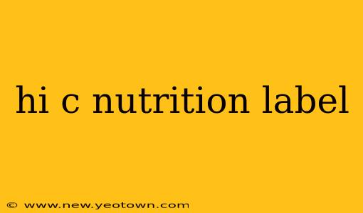 hi c nutrition label