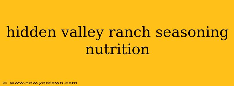 hidden valley ranch seasoning nutrition
