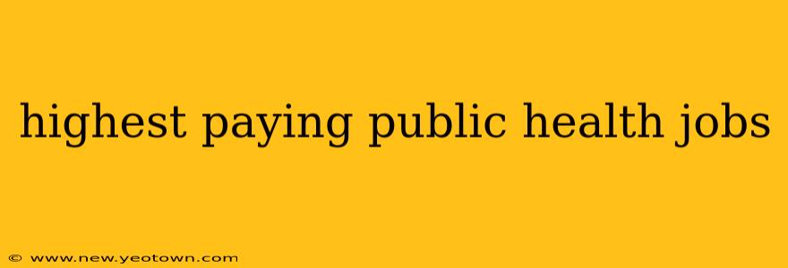 highest paying public health jobs