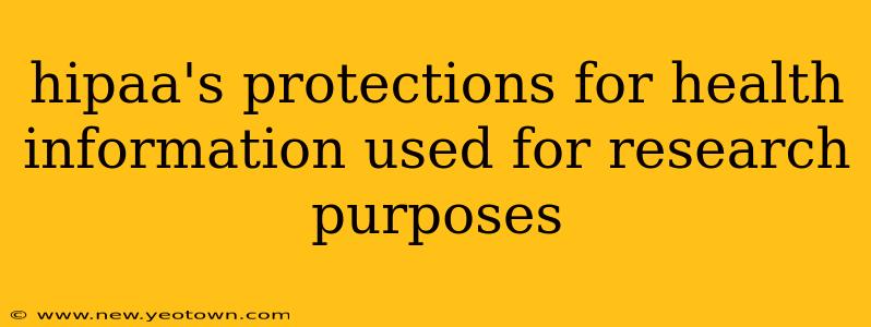 hipaa's protections for health information used for research purposes