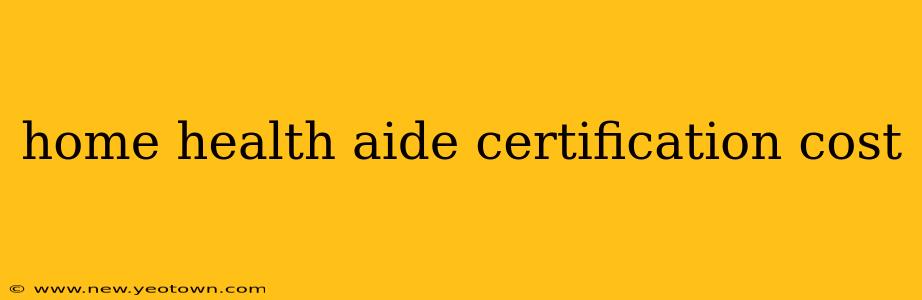 home health aide certification cost