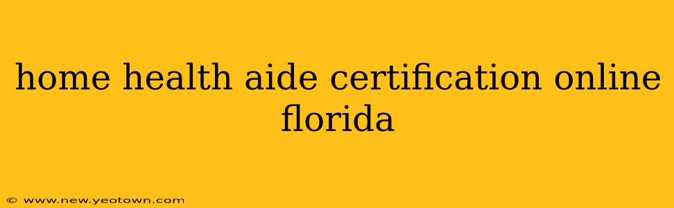 home health aide certification online florida