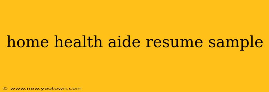 home health aide resume sample
