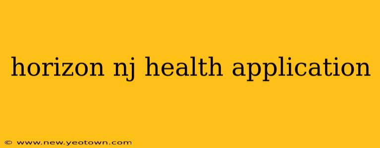 horizon nj health application