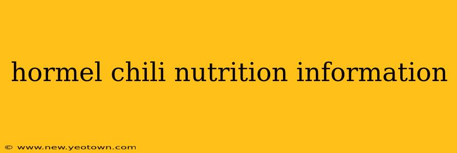 hormel chili nutrition information