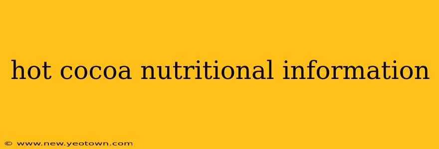 hot cocoa nutritional information