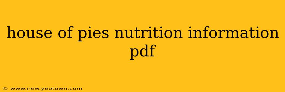 house of pies nutrition information pdf