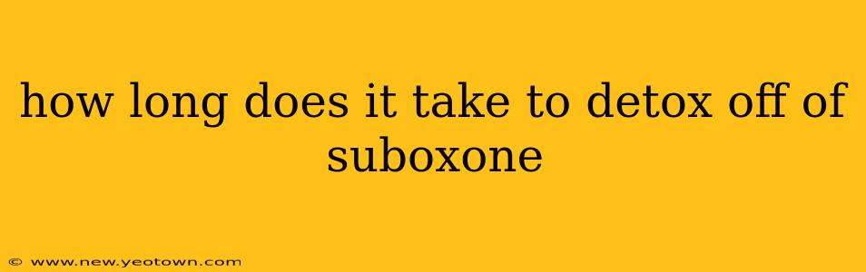 how long does it take to detox off of suboxone