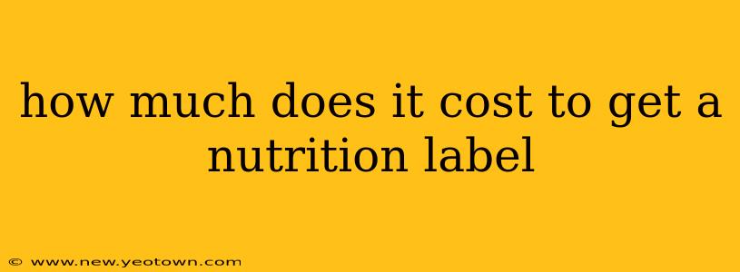 how much does it cost to get a nutrition label
