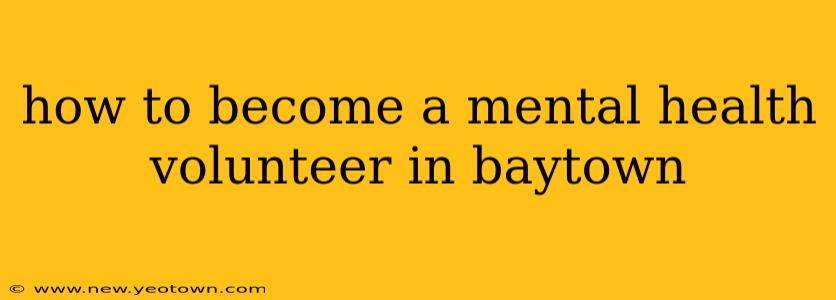 how to become a mental health volunteer in baytown