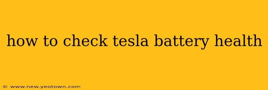 how to check tesla battery health