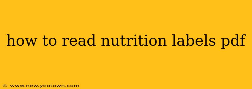 how to read nutrition labels pdf