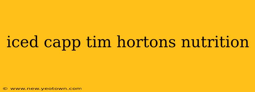 iced capp tim hortons nutrition