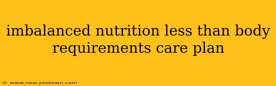 imbalanced nutrition less than body requirements care plan