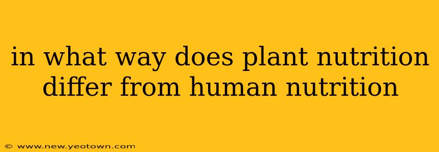 in what way does plant nutrition differ from human nutrition