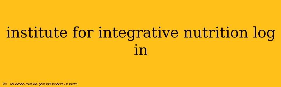 institute for integrative nutrition log in