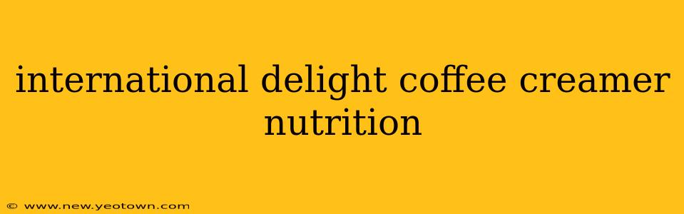 international delight coffee creamer nutrition