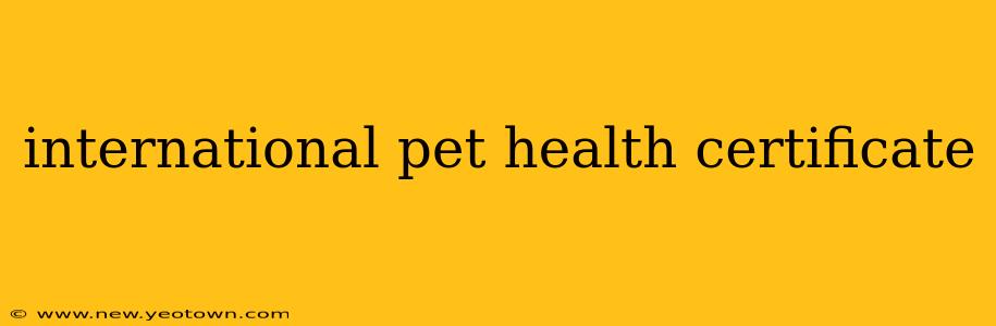 international pet health certificate