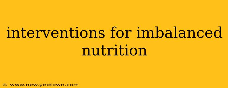interventions for imbalanced nutrition