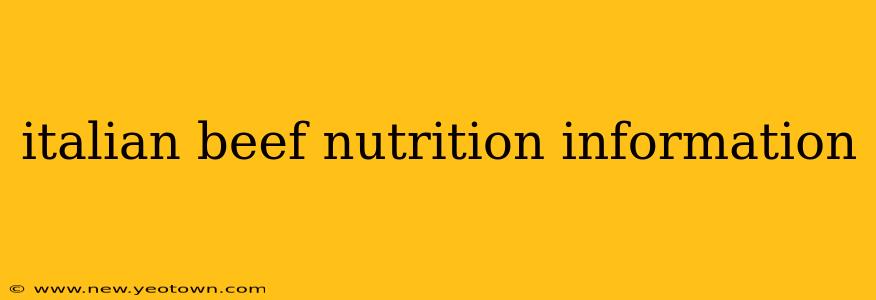 italian beef nutrition information