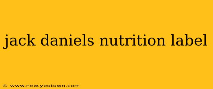 jack daniels nutrition label