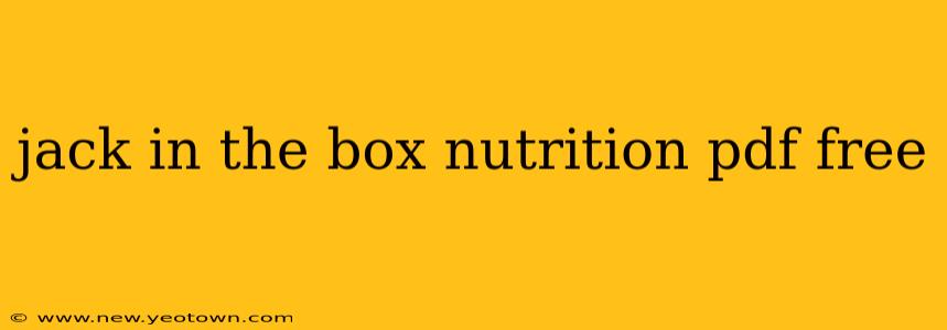 jack in the box nutrition pdf free