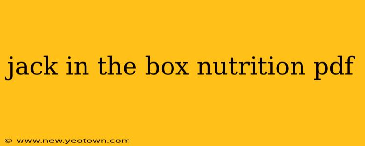jack in the box nutrition pdf