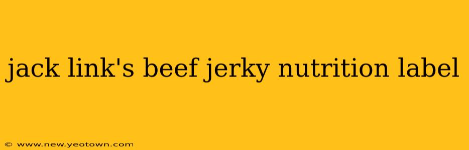jack link's beef jerky nutrition label