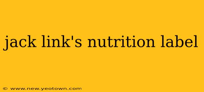 jack link's nutrition label