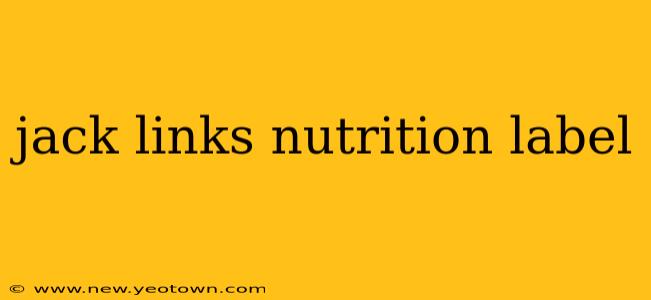 jack links nutrition label