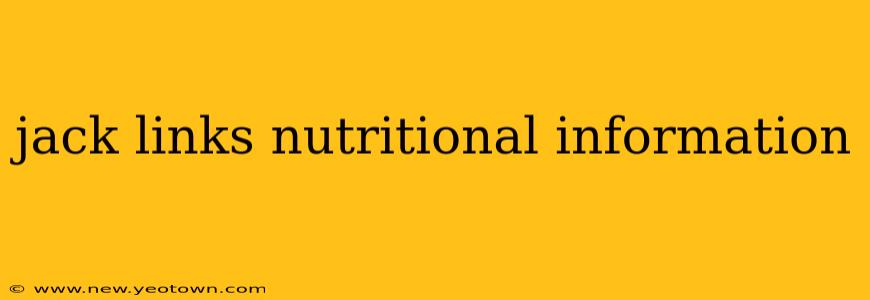 jack links nutritional information