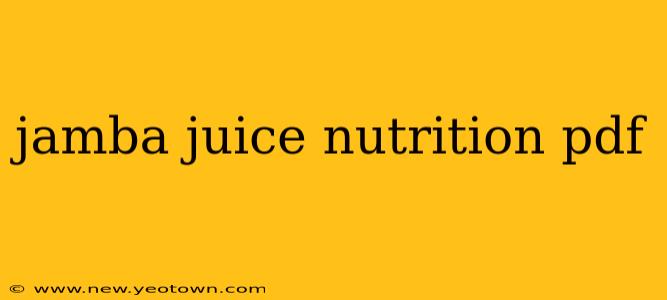 jamba juice nutrition pdf