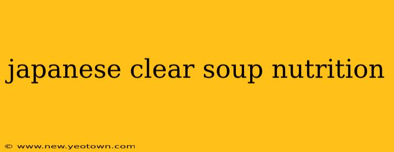 japanese clear soup nutrition