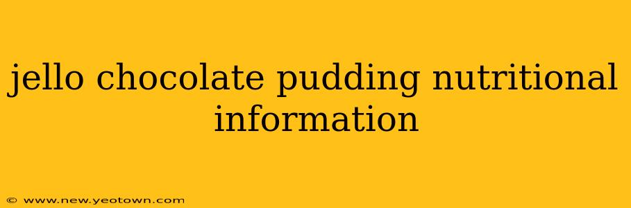 jello chocolate pudding nutritional information