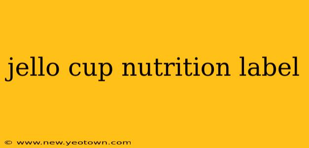jello cup nutrition label