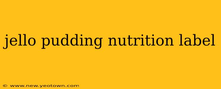 jello pudding nutrition label