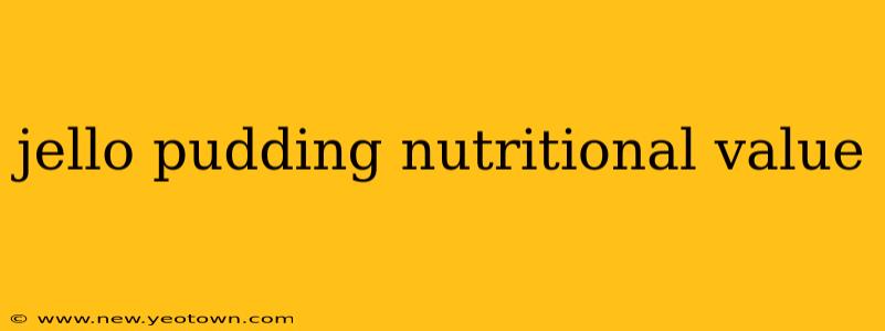 jello pudding nutritional value